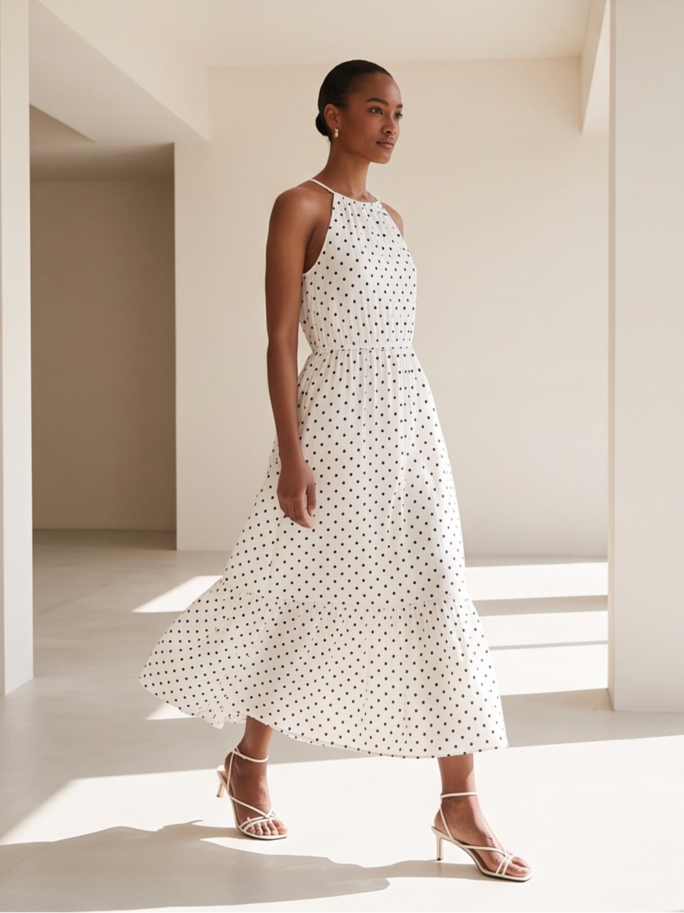 Banana Republic White Polka Dot Maxi Dress - Picture 2 of 11